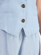 Berenice Blue Linen Waistcoat