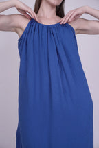 Celeste Royal Blue Linen Dress
