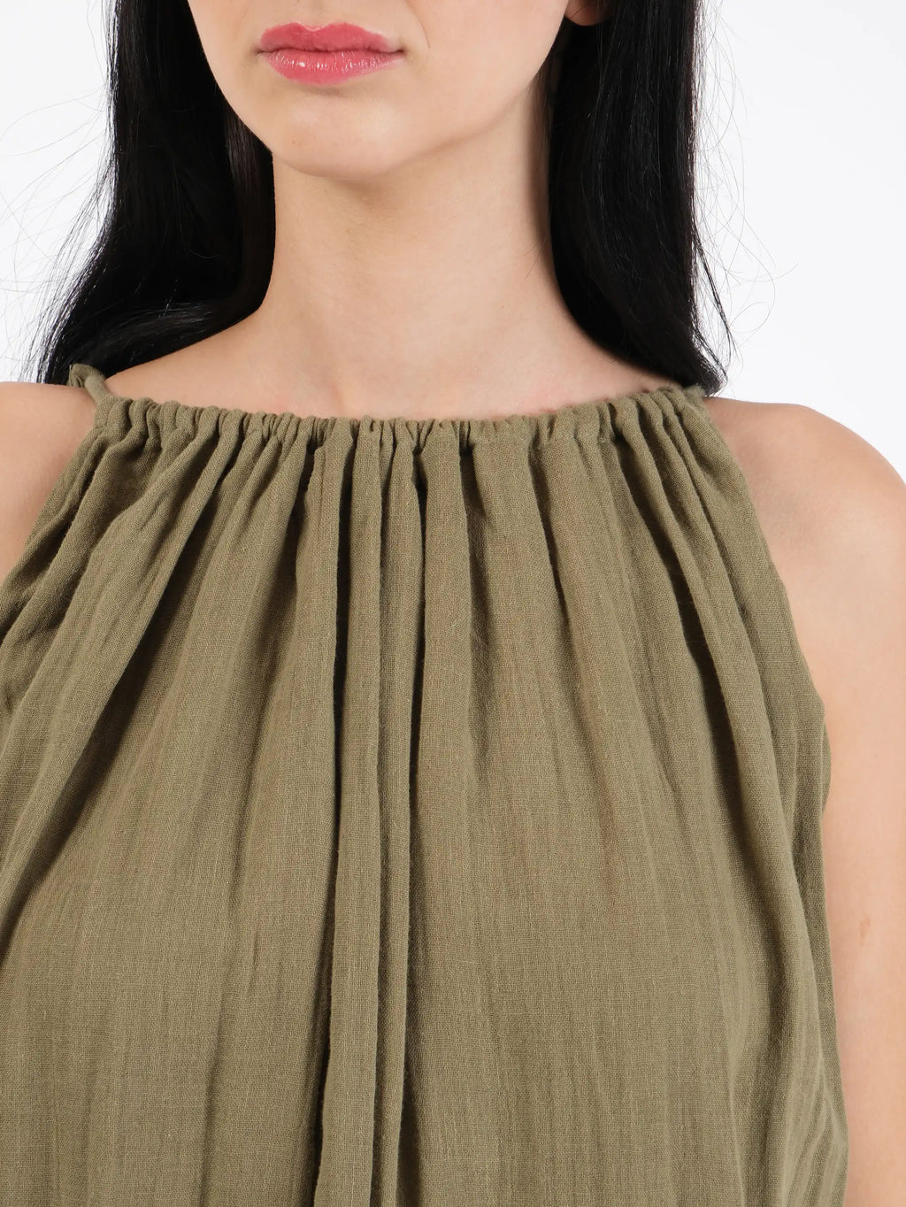 Celeste Olive Linen Dress