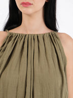 Celeste Olive Linen Dress