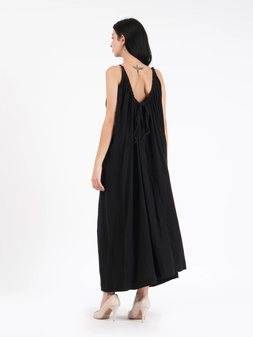 Celeste Black Linen Dress