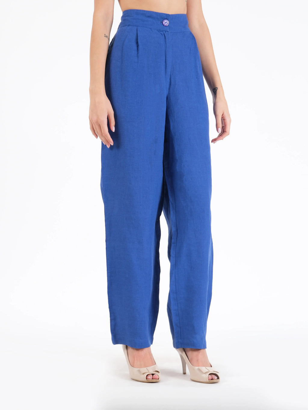 Pantalon en coton bleu Thais