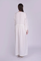 Nora White Dobby Dress