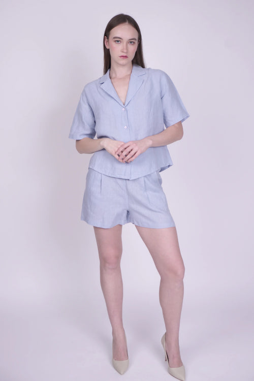 Alix Blue Linen Shirt