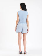 Berenice Blue Linen Waistcoat