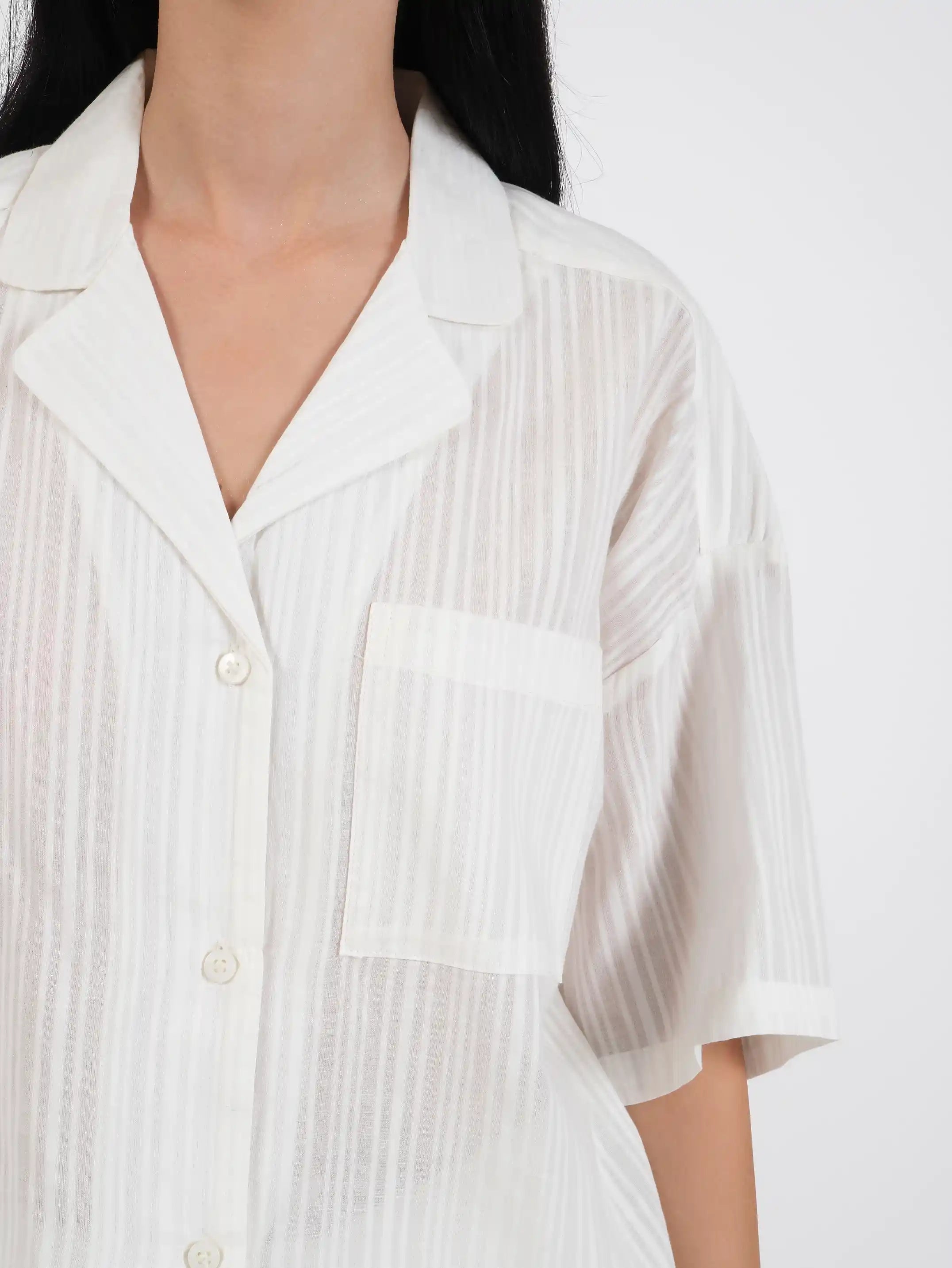 Coralie White Cotton Dobby Set