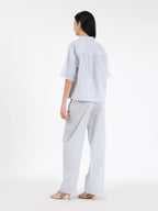 Coralie Cotton Dobby Blue Shirt