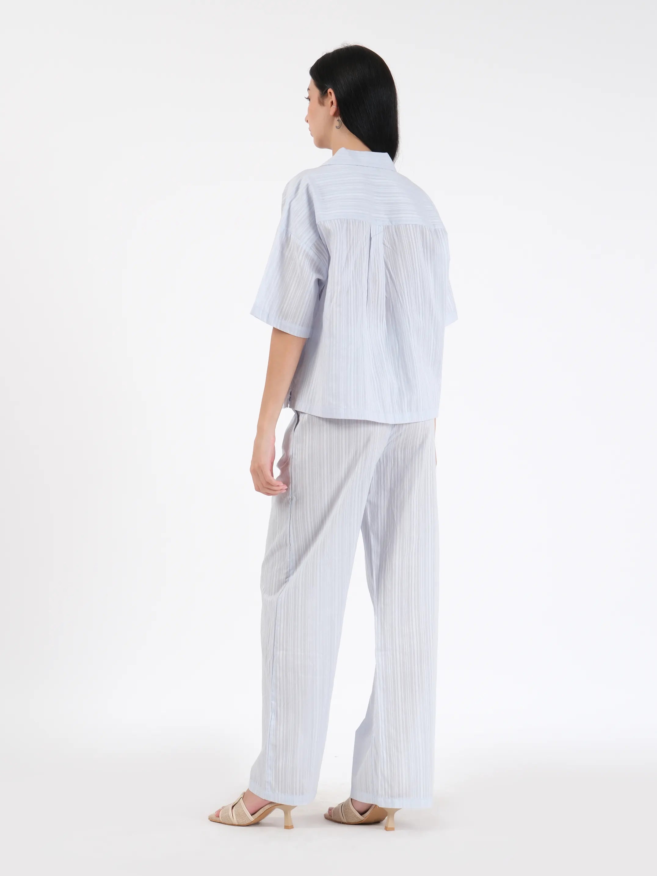 Coralie Blue Cotton Dobby Set