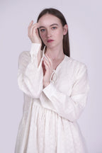 Nora White Dobby Dress