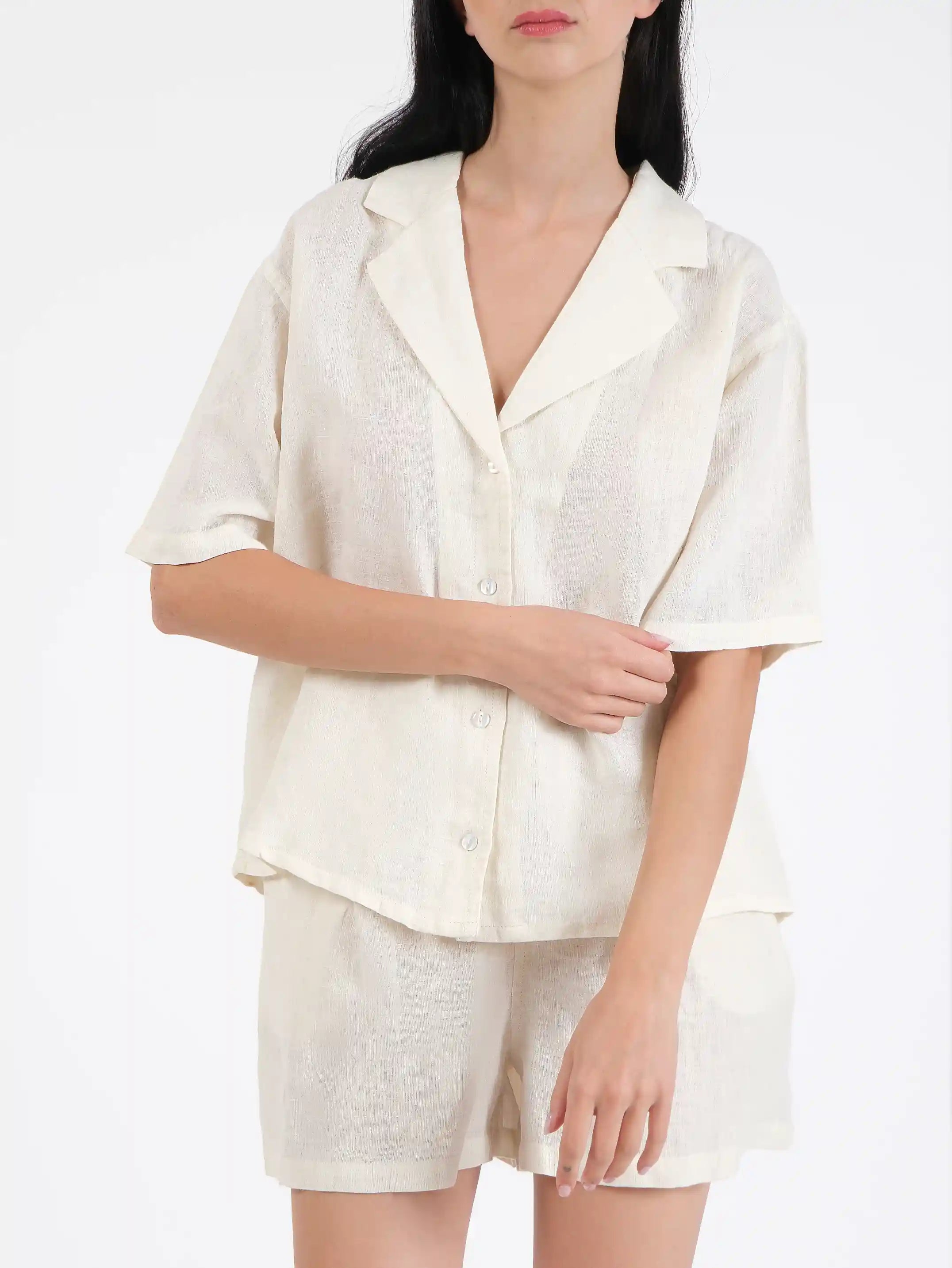 Alix White Linen Shirt