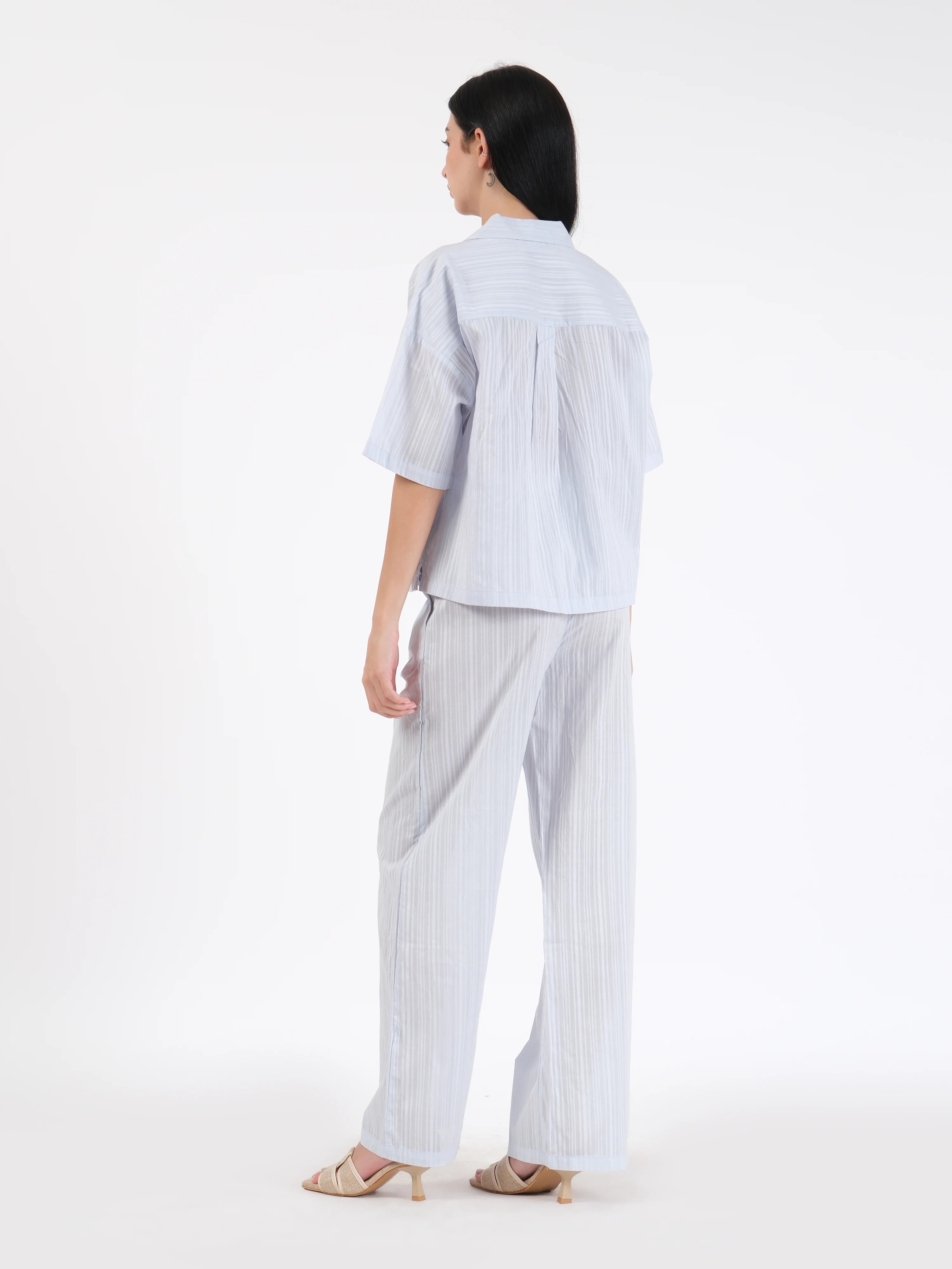 Coralie Blue Cotton Dobby Set