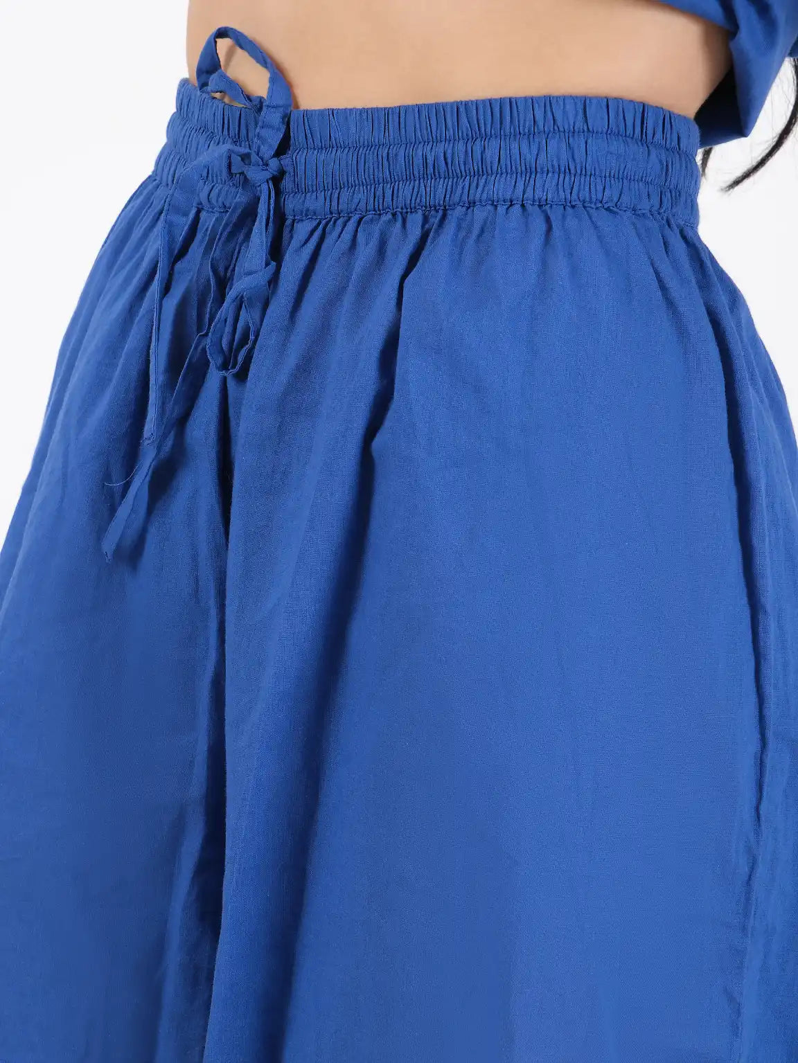 Lilou Blue Cotton Short