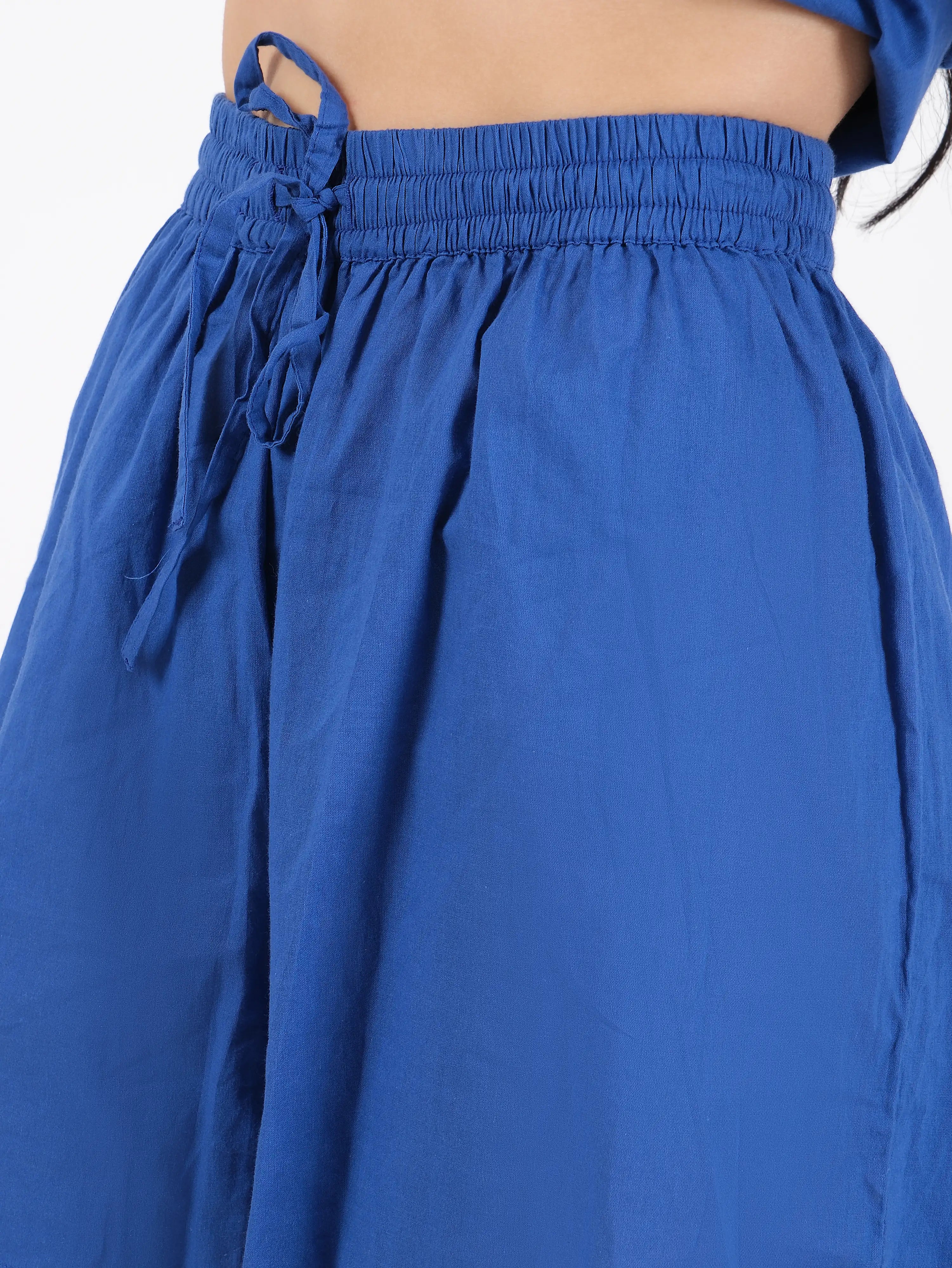 Lilou Blue Cotton Short