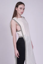 Gigi White Cotton Kurti Top