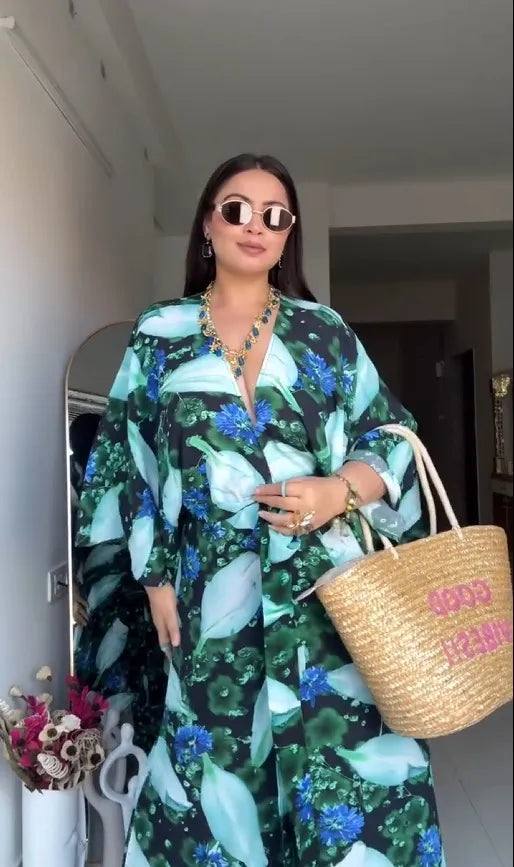 Kaif Printed Crepe Kaftan