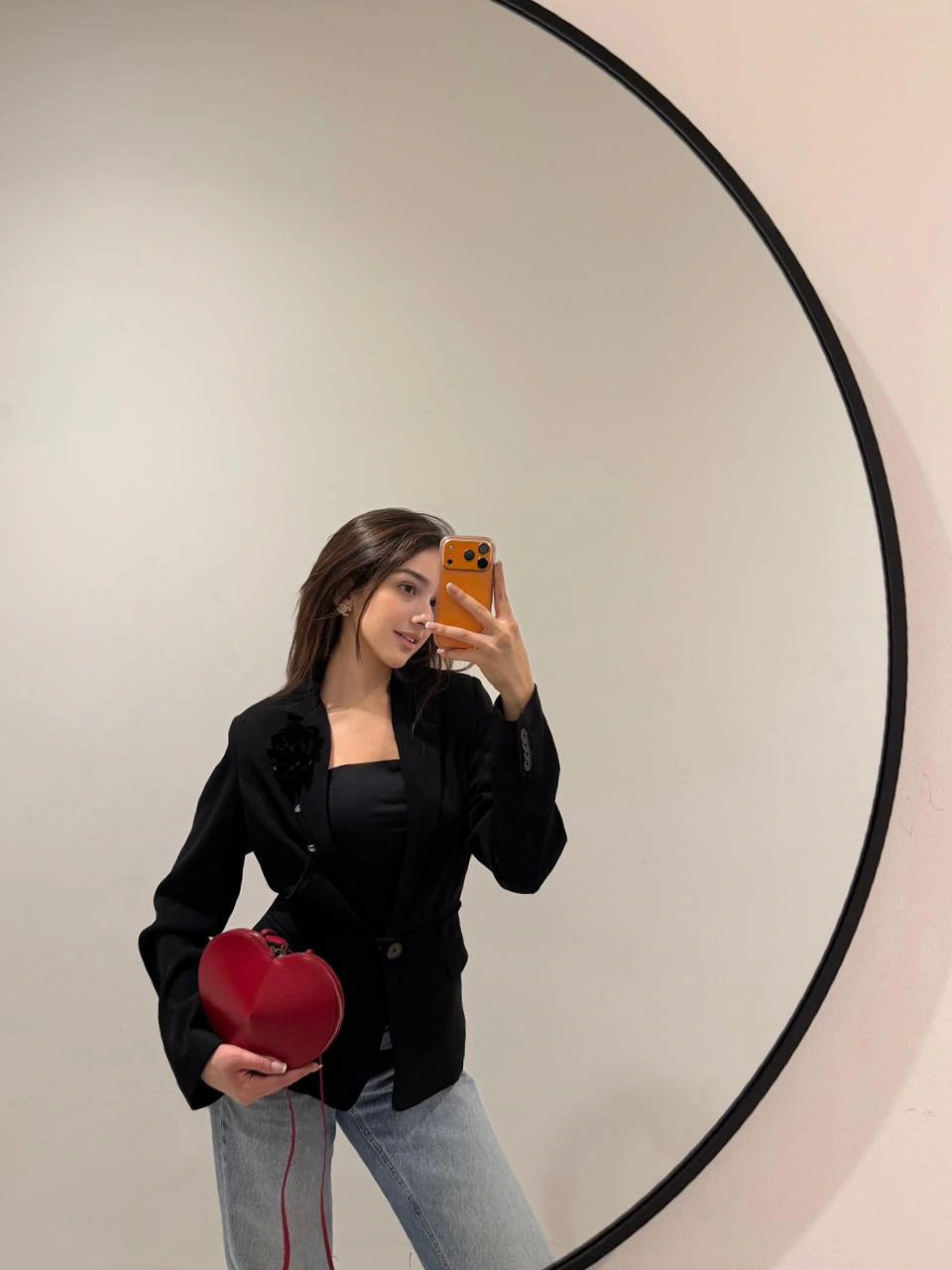 Jackey Black Crepe Flower Jacket