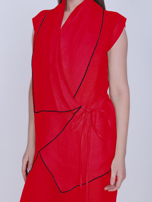 French Wrap Linen Co-Ord Set