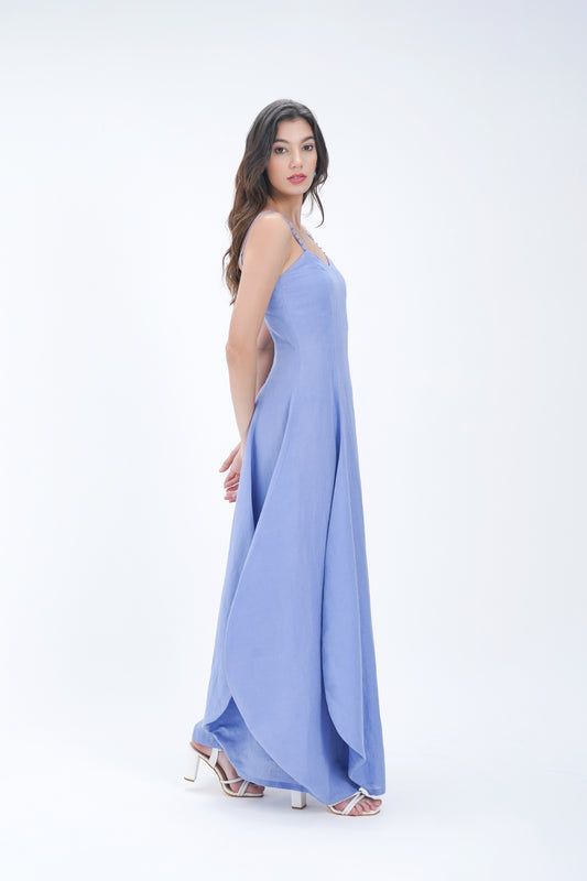 Bleue Volume Linen Sun Dress