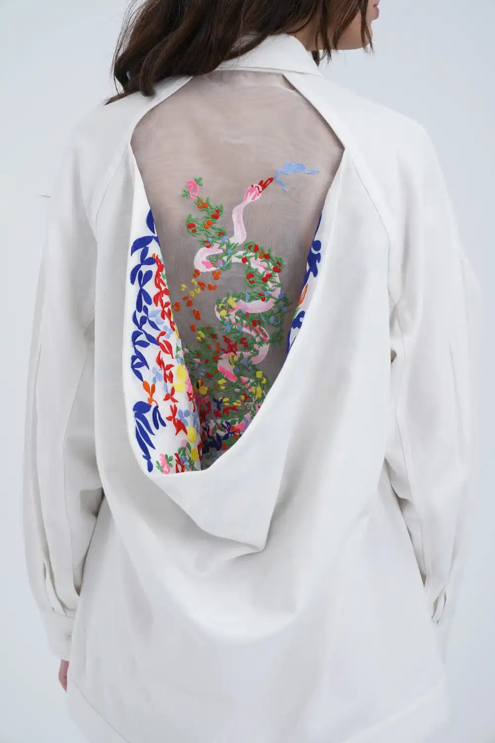 Veste brodée en coton Côte d'Azur