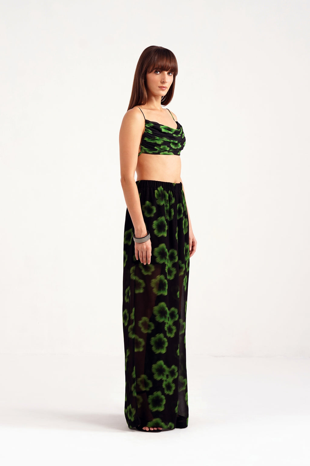 Ninon Printed Flared Georgette Pants