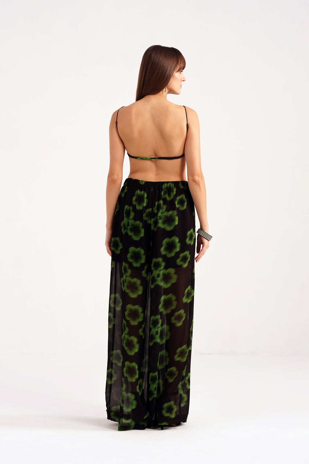 Ninon Printed Flared Georgette Pants