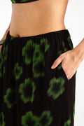 Ninon Greeen Haze Printed Flared Georgette Pants