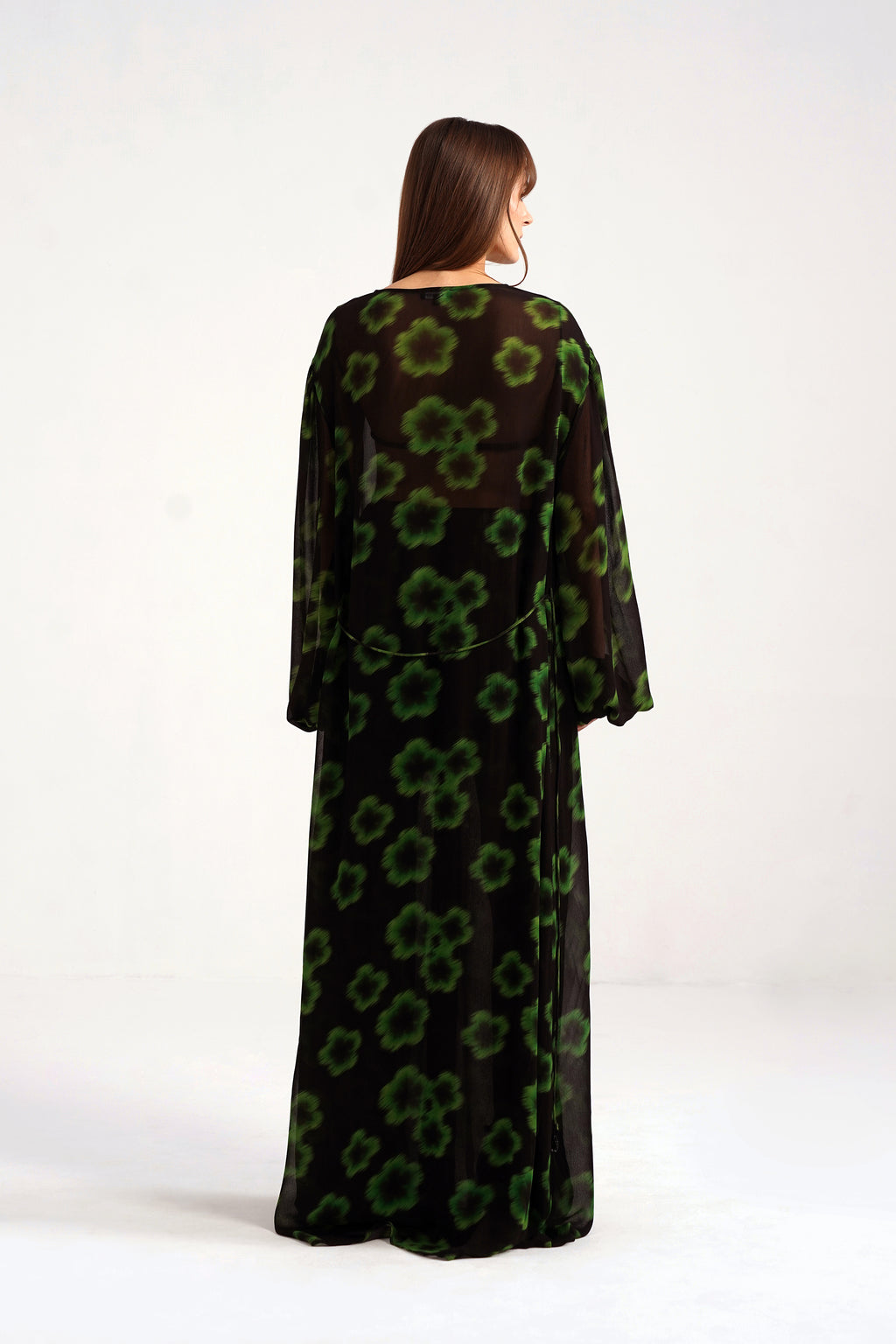 Ninon Greeen Haze Printed Flared Georgette Pants