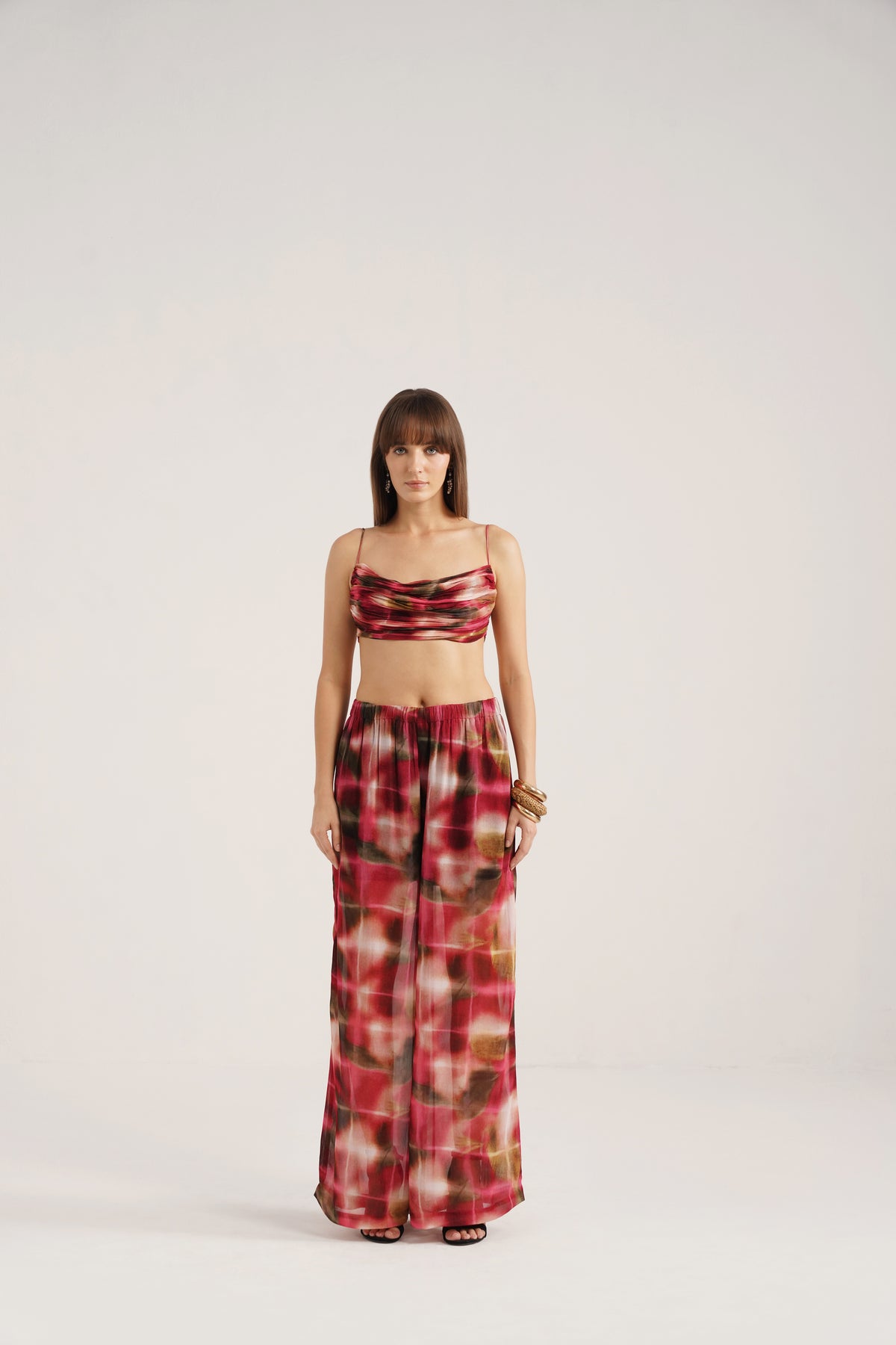 Hannah Lucid Printed Georgette Cowl Top