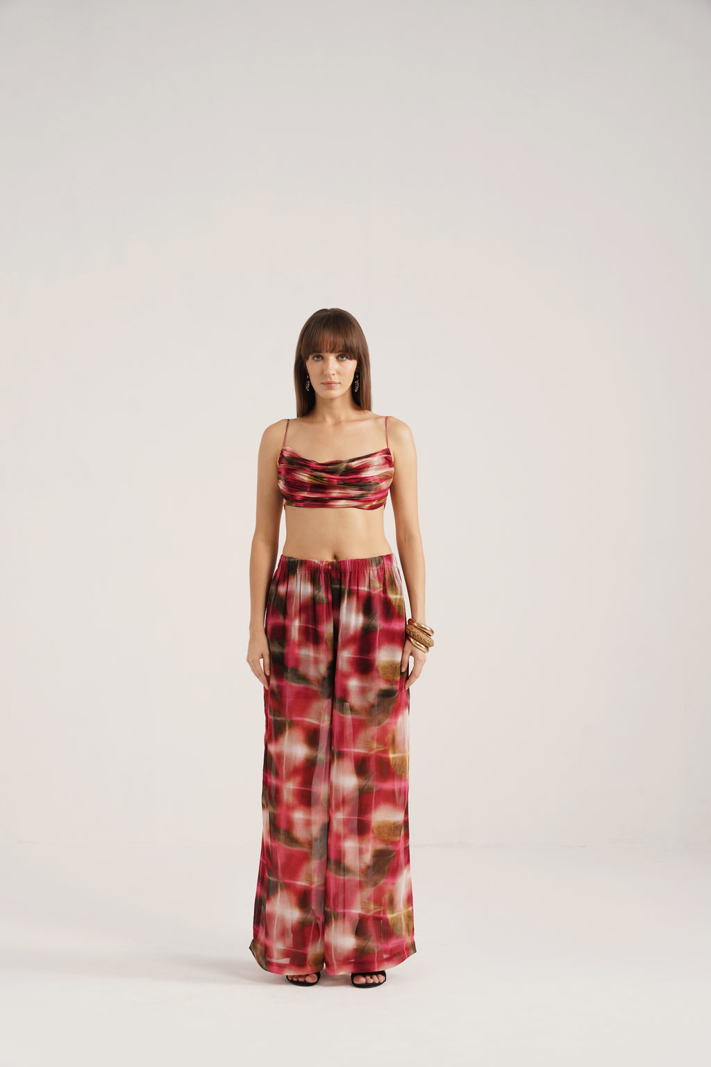 Ninon Printed Flared Georgette Pants