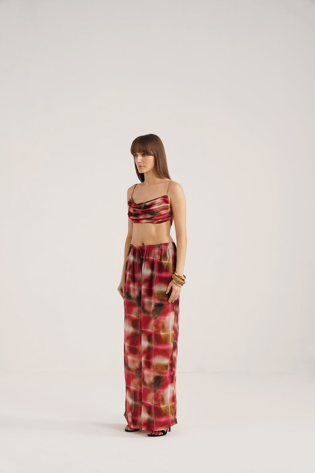 Ninon Printed Flared Georgette Pants
