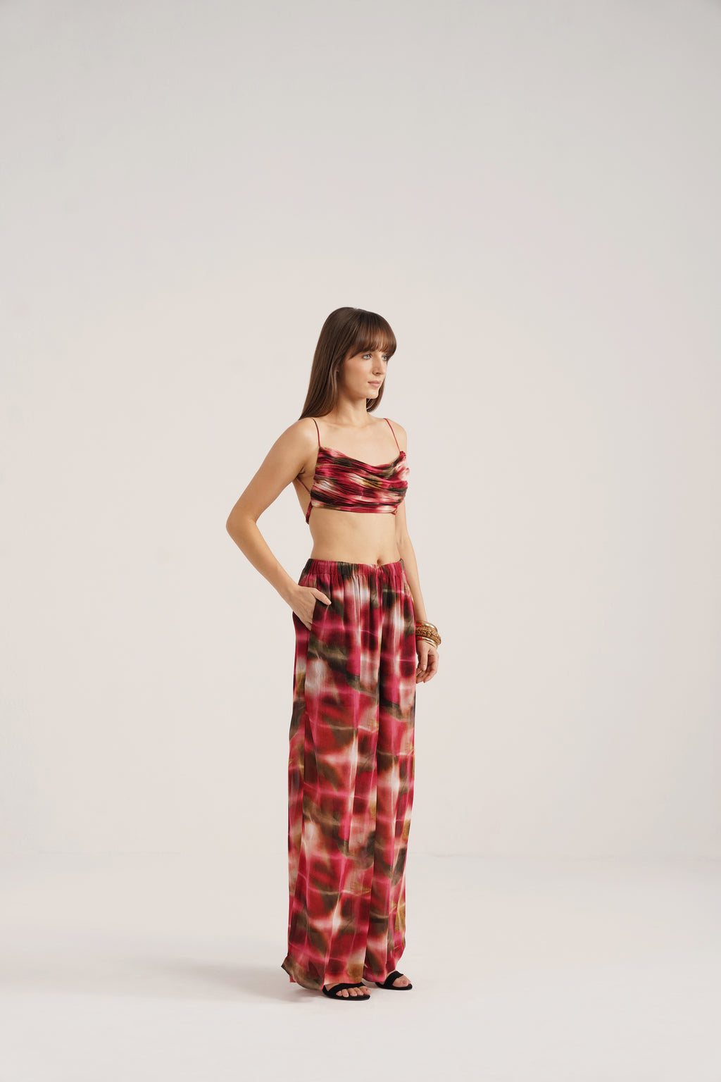 Hannah Lucid Printed Georgette Cowl Top
