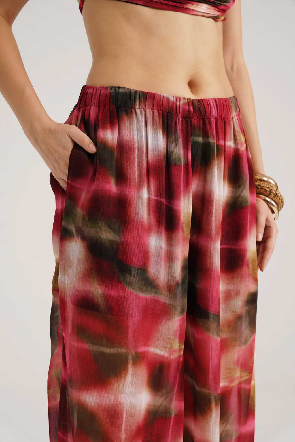 Ninon Printed Flared Georgette Pants