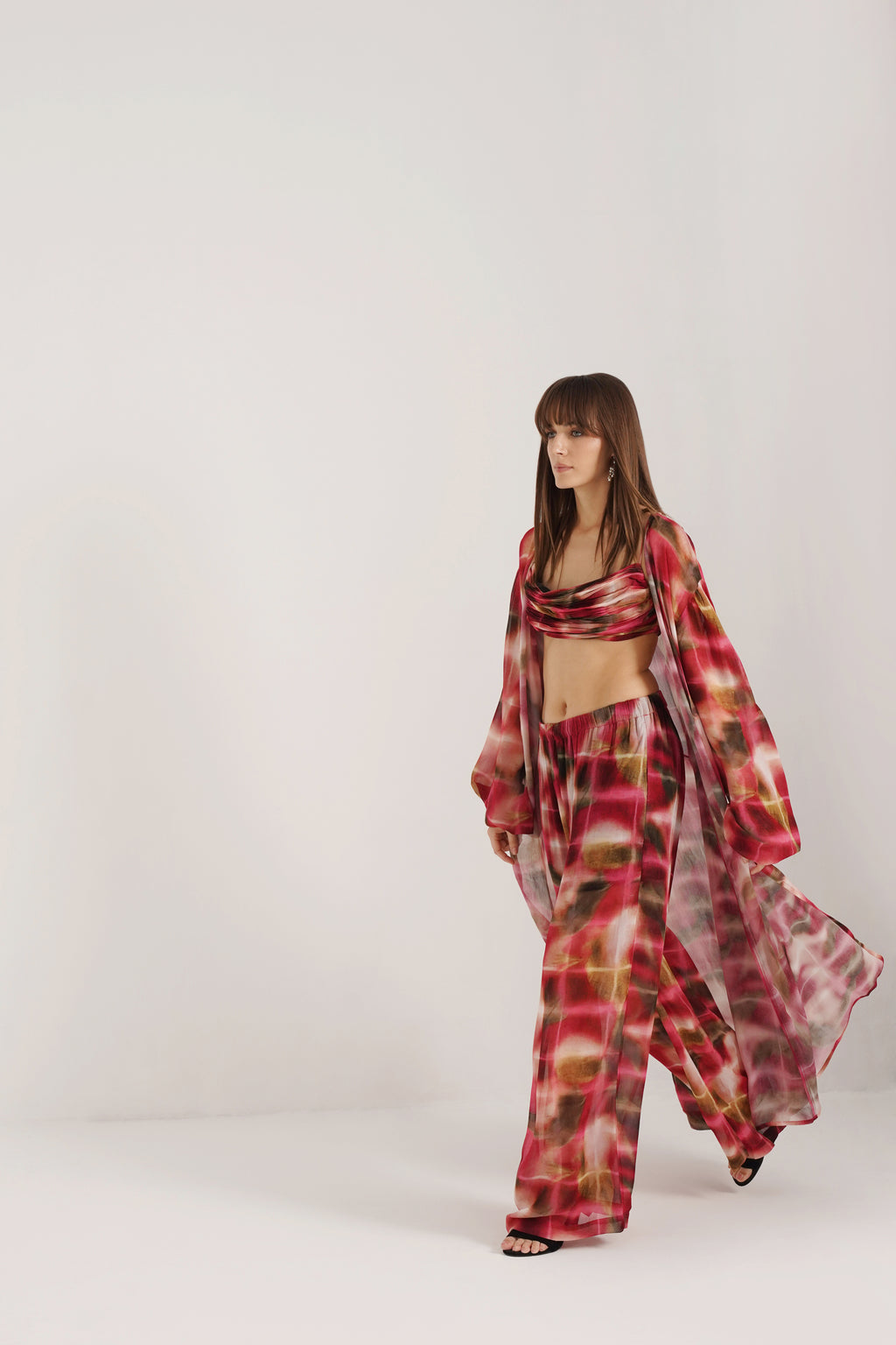 Hannah Lucid Printed Georgette Cowl Top