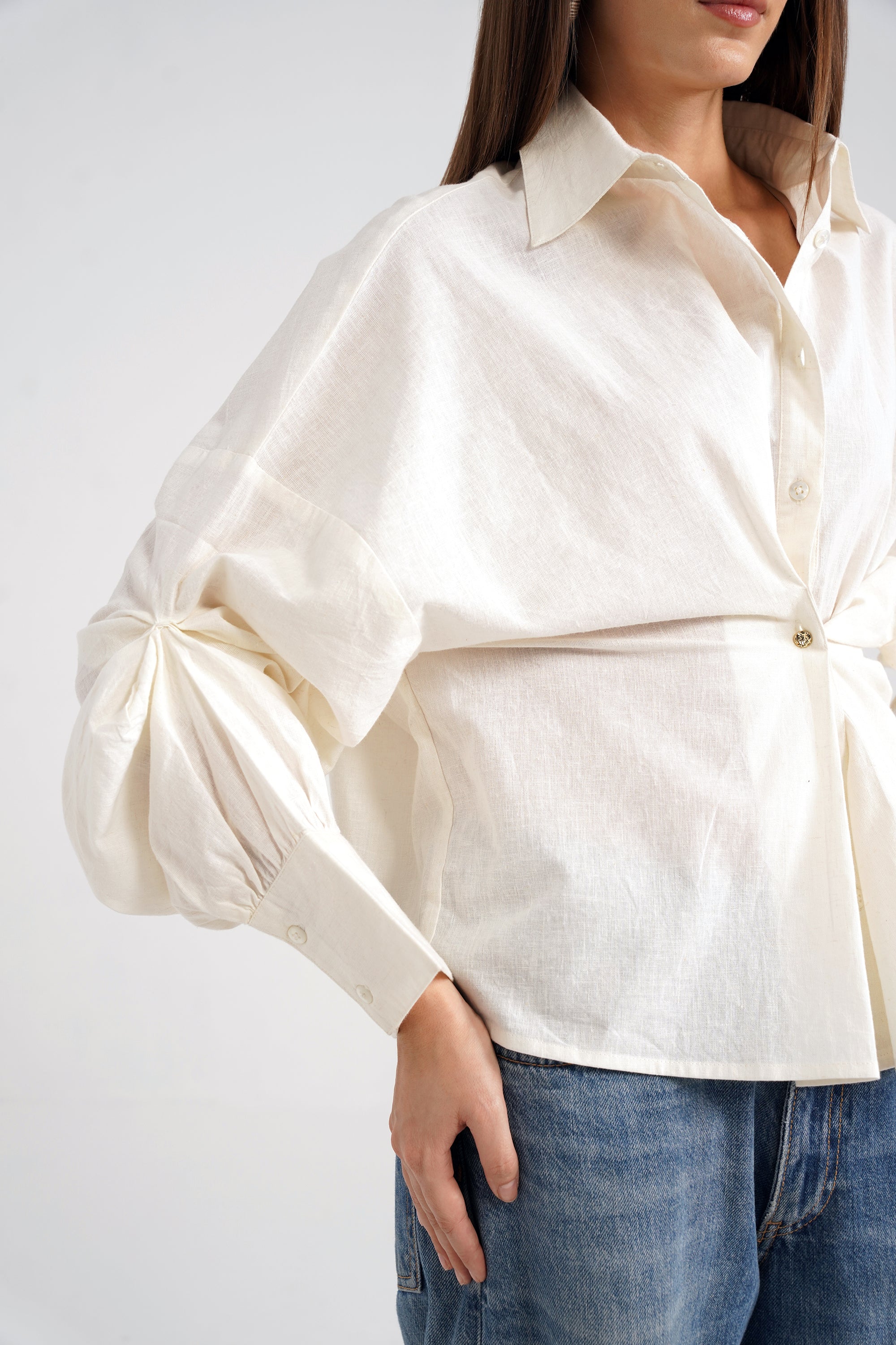 Margaux Linen Gather Shirt