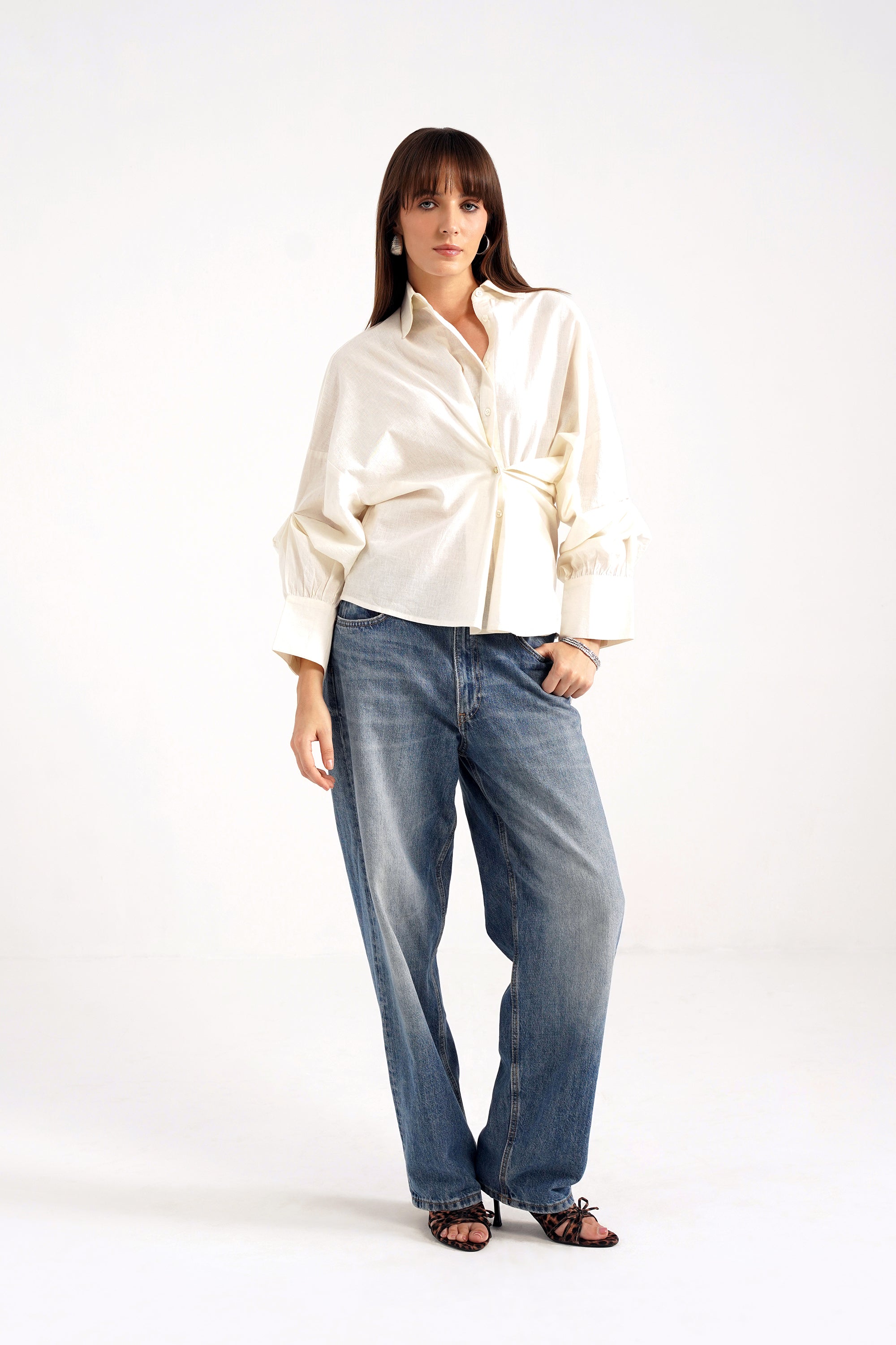 Margaux Linen Gather Shirt