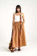 Ona Tan Emb Cotton Skirt