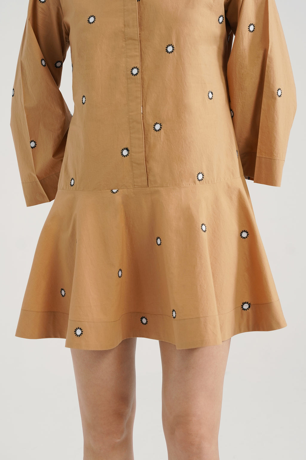 Melanie Tan Emb. Peplum Mini Dress