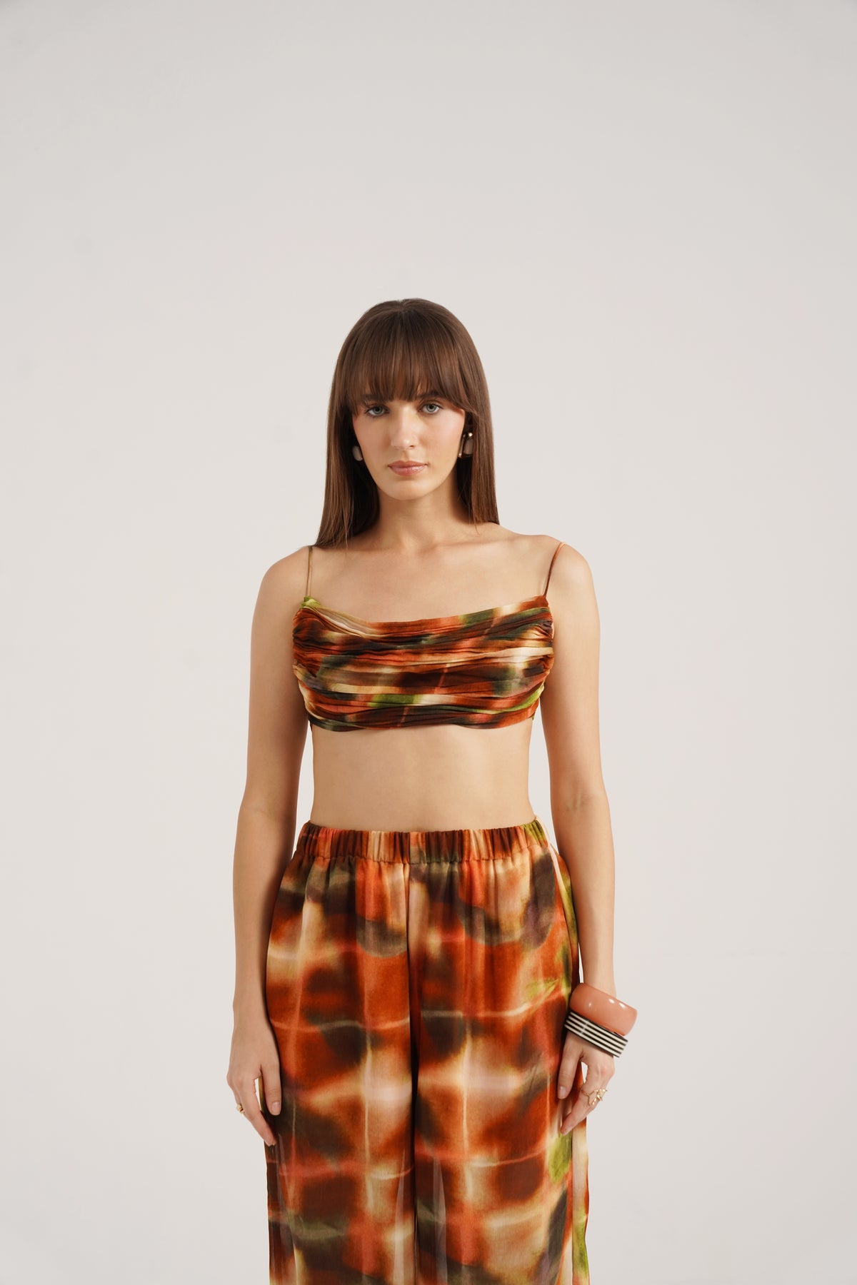 Hannah Lucid Printed Georgette Cowl Top