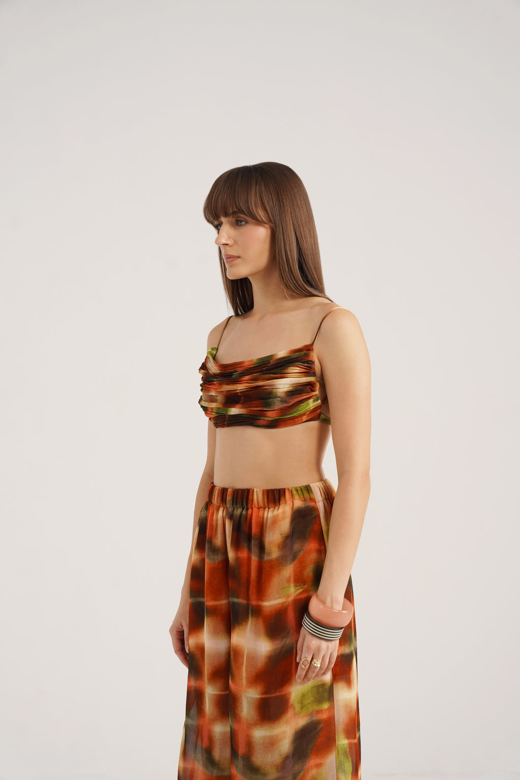 Hannah Lucid Printed Georgette Cowl Top