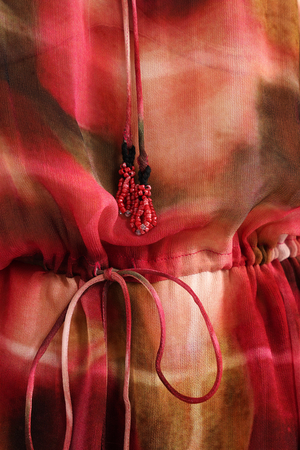 Calixte Lucid Pink Printed Georgette Top