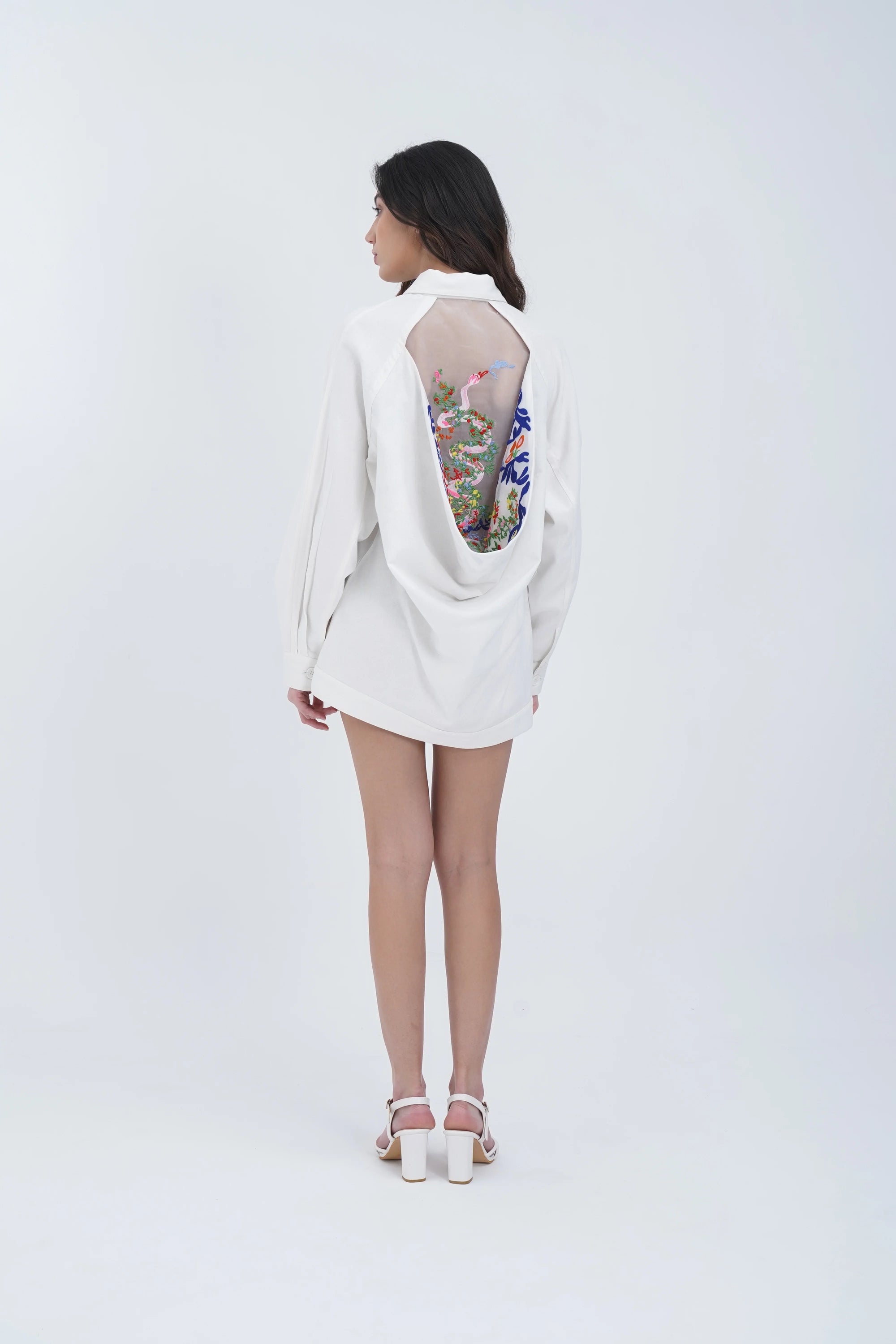 Veste brodée en coton Côte d'Azur