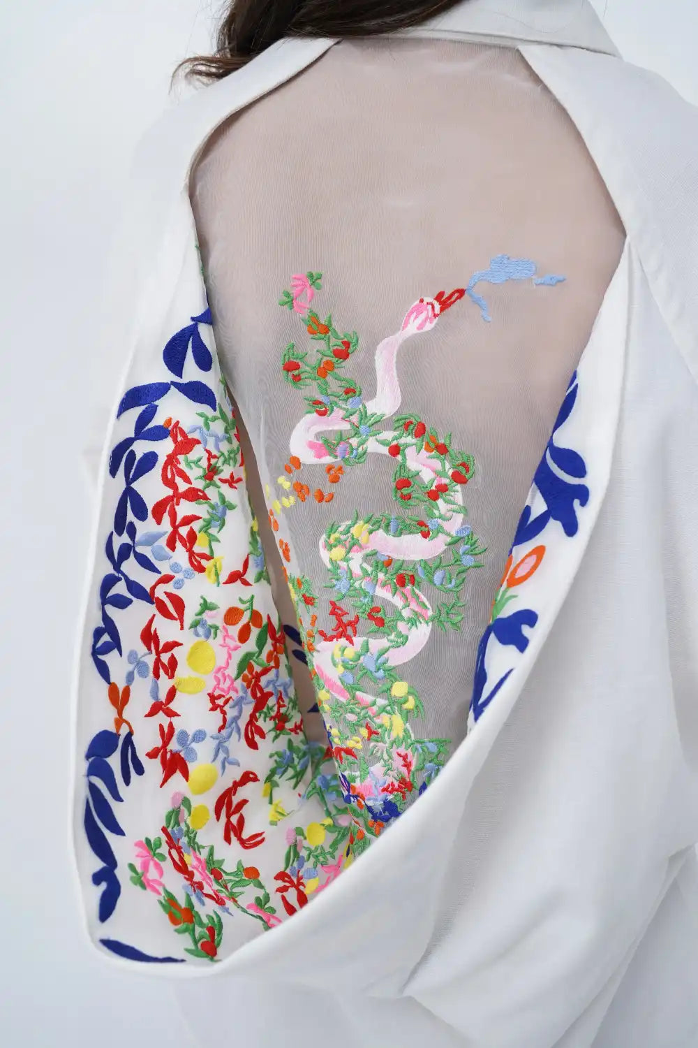 Veste brodée en coton Côte d'Azur