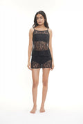Lacey Black Lace Nightsuit