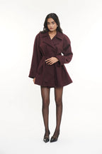 Veste en laine figue de Bourgogne