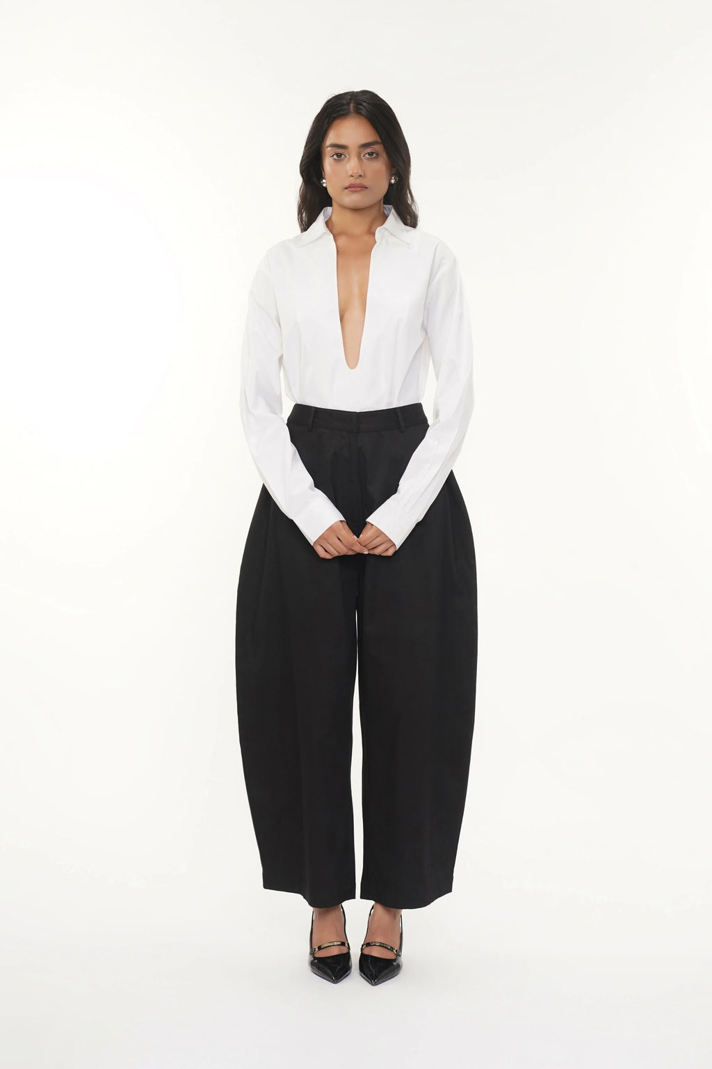 Aly White Cotton Shirt