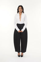 Barrey Black Cotton Pant