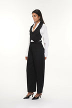 Bodi Black Cotton Knotted Top