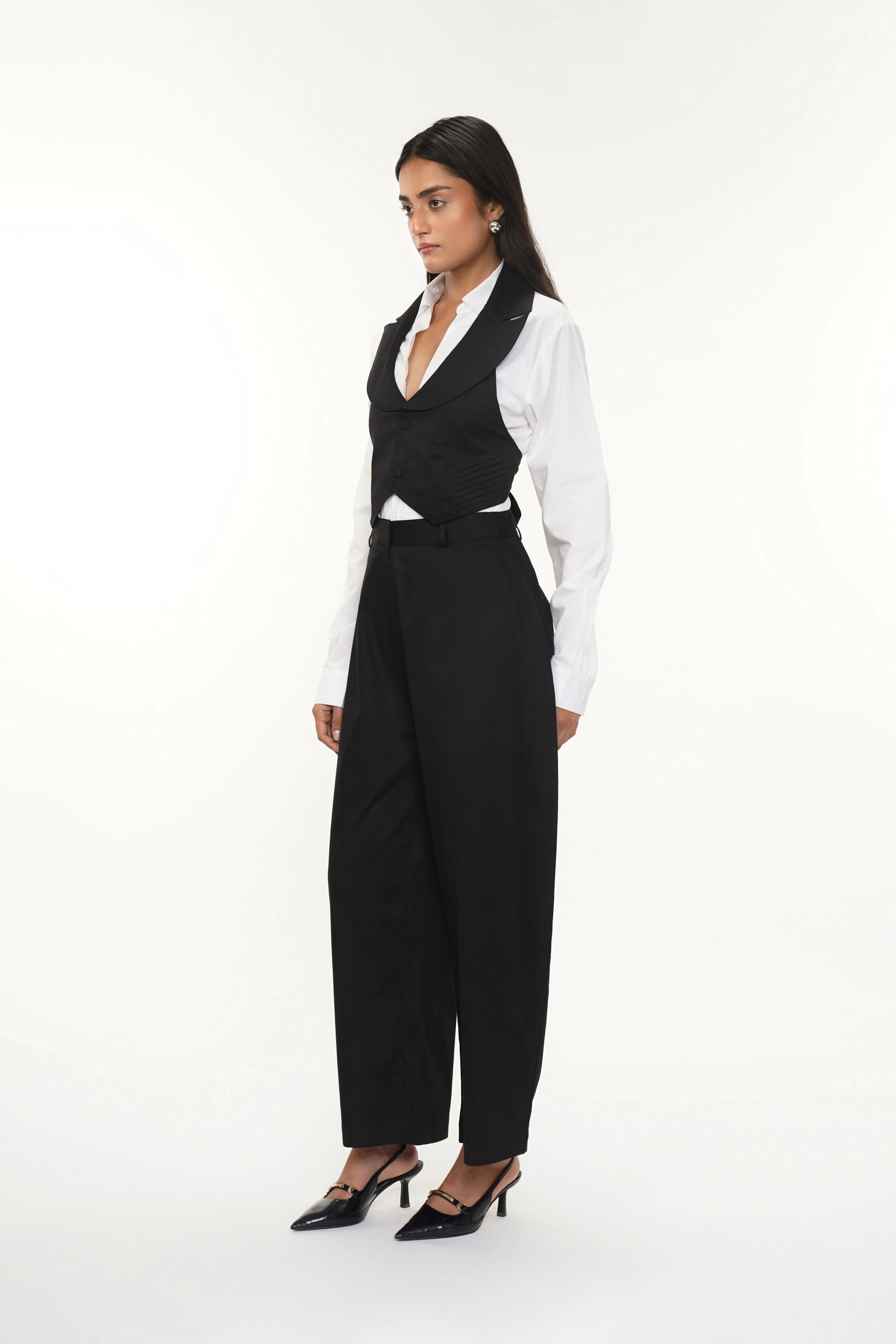 Bodi Black Cotton Knotted Top