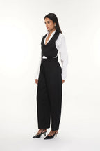Barrey Black Cotton Pant