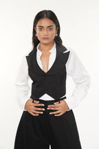 Bodi Black Cotton Knotted Top